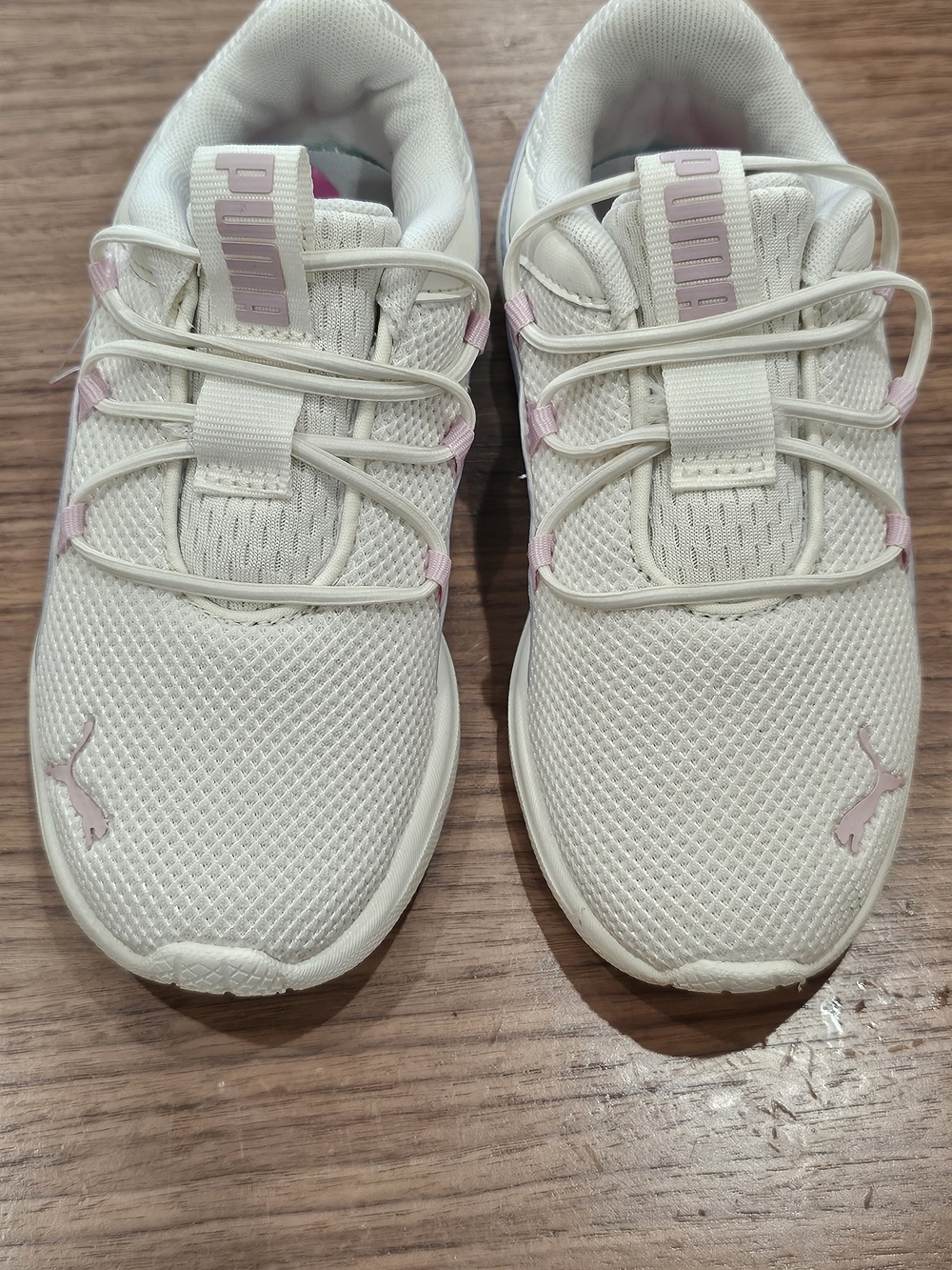Puma Kids' White & Light Pink Athletic Sneakers